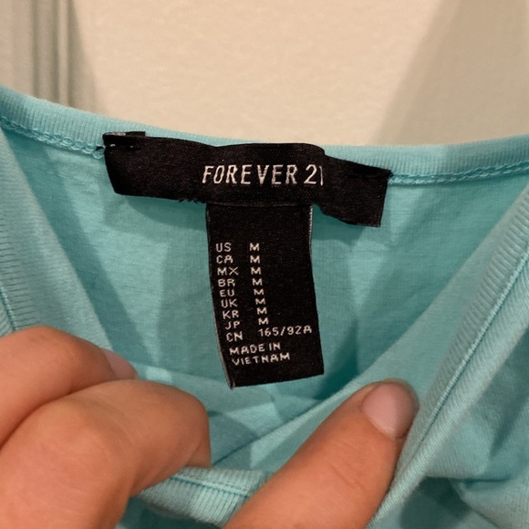 Forever 21 Sleeveless T-Shirt Dress in light blue, Size Medium - Picture 3 of 5